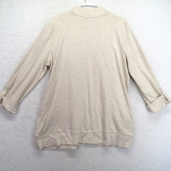 Jones New York Cardigan Womens XL Open Front Lightweight Pockets Button Sleeves - Picture 5 of 9